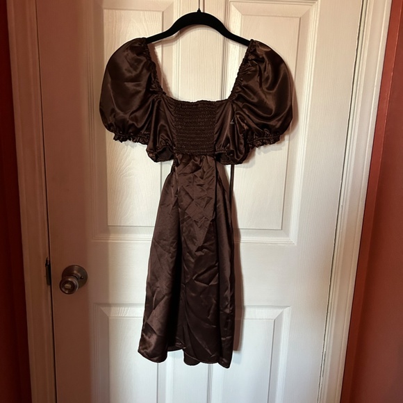 H&M DIVIDED SMALL NWOT SOLD OUT DRESS SIZE S PRETTY STRAPPY BROWN PARTY - Picture 7 of 11